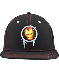 Lids Big Boys and Girls Black Iron Man Glow-in-the-Dark Snapback Hat