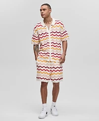 Mode of One Men's Short-Sleeve Gradient Zig-Zag Sweater Top, Exclusively at Macy's
