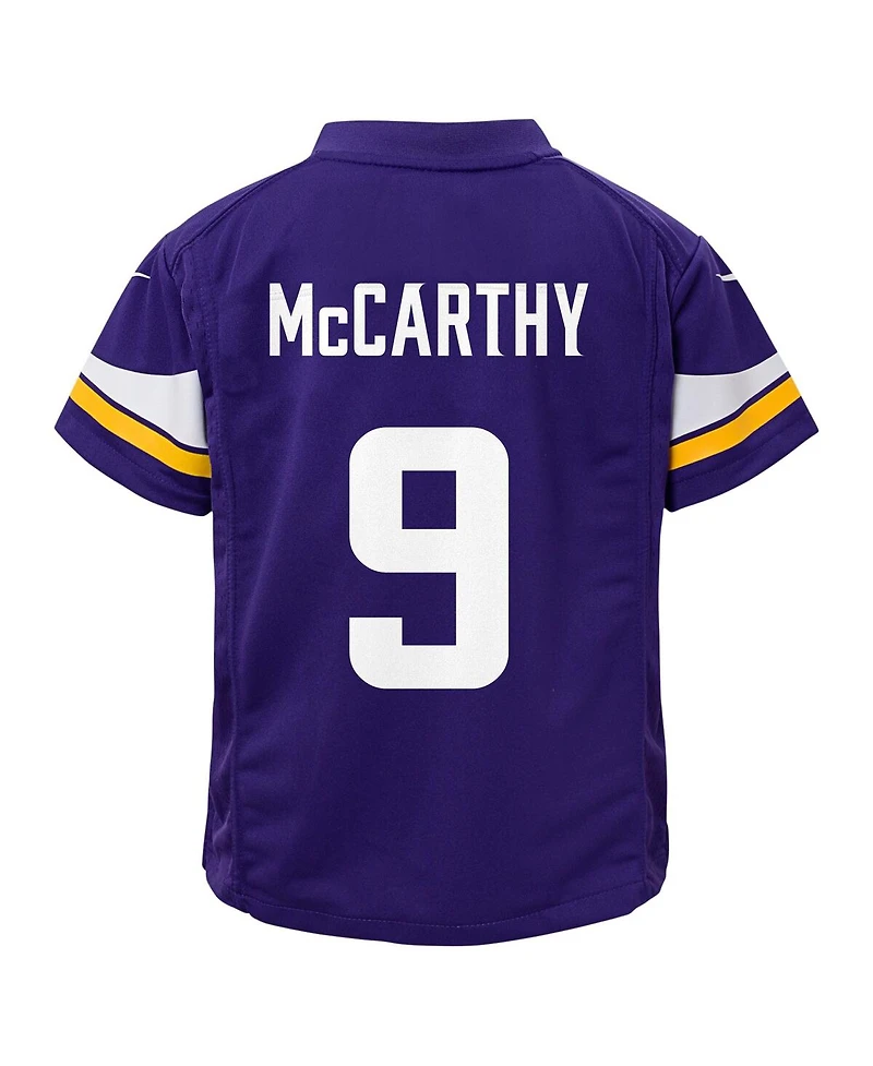 Nike Baby Boys and Girls J.j. McCarthy Purple Minnesota Vikings Team Player Game Jersey