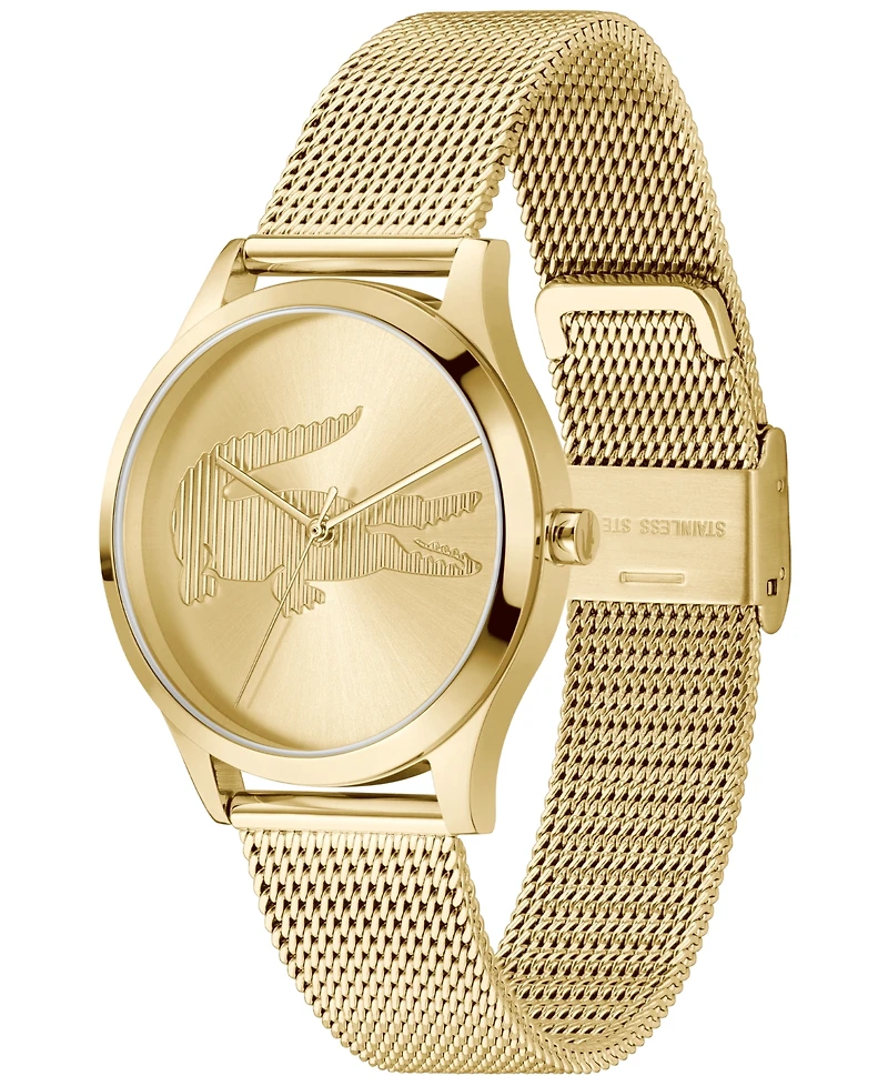 Lacoste Women's Crocodelle Gold Tone Stainless Steel Mesh Bracelet Watch