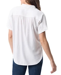 Gloria Vanderbilt Women's Daisy Drop-Hem Button Shirt