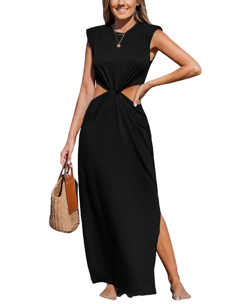 Cupshe Women's Chic Temptation Black Midi Beach Dress