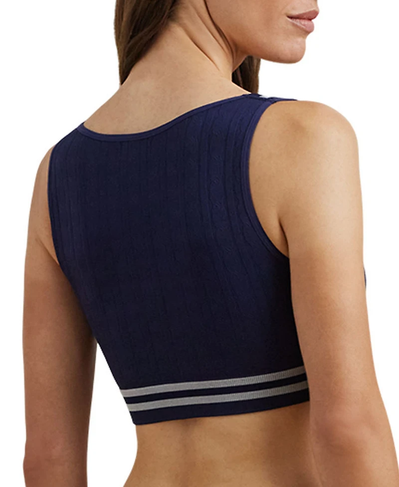 Lauren Ralph Women's Cricket Cable-Texture Longline Bralette 4L0189