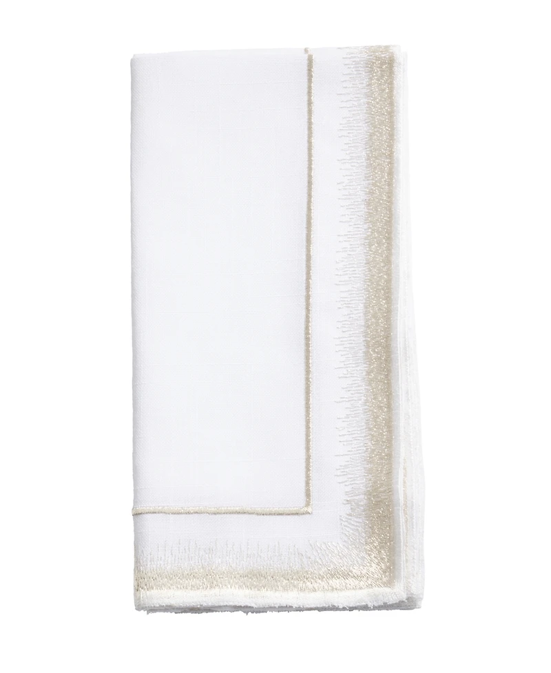 Saro Lifestyle Elegant Embroidery Detail Napkin, Set of 4