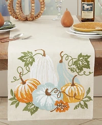 Saro Lifestyle Harvest Bounty Pumpkin Table Runner, 16" x 70"