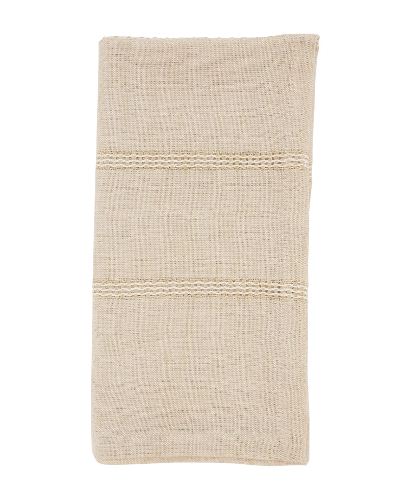 Saro Lifestyle Leno Stripe Elegance Napkin, Set of 4