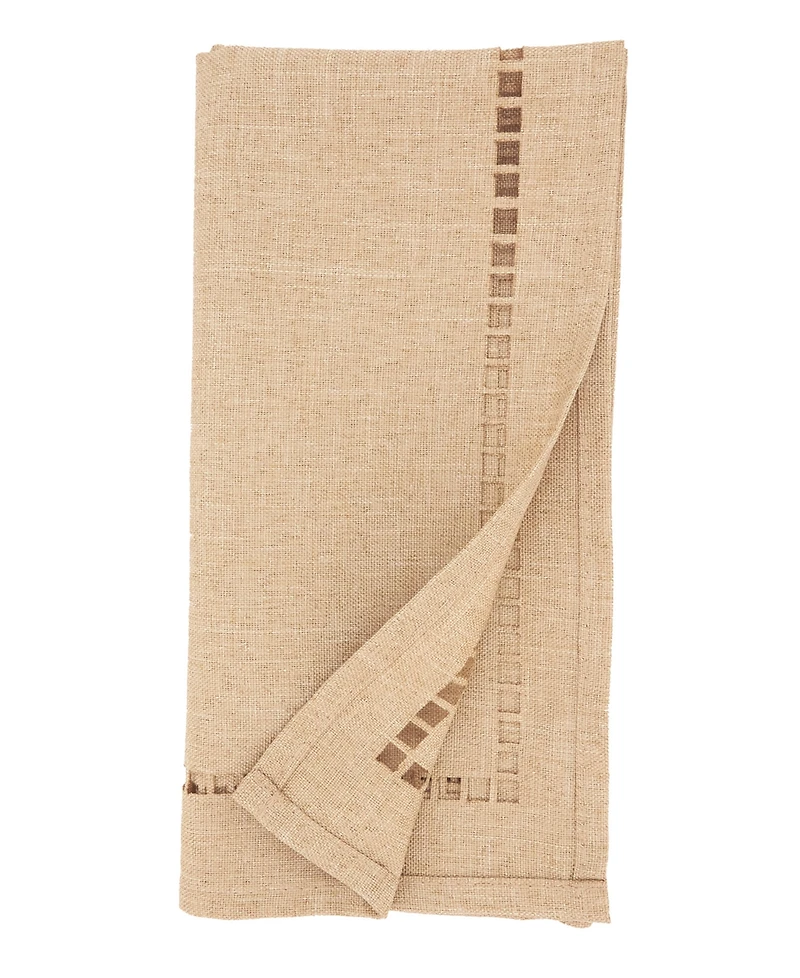Saro Lifestyle Laser-Cut Hemstitch Napkin, Set of 4