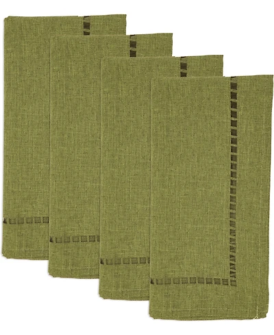 Saro Lifestyle Laser-Cut Hemstitch Napkin, Set of 4
