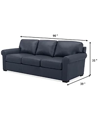 Radley Roll Arm 86" Leather Sofa, Exclusively at Macy's