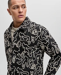 Mode of One Men's Floral Embroidered Cotton Shacket, Exclusively at Macy's