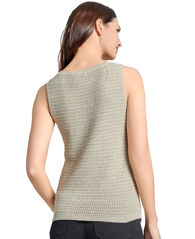 Jones New York Women's Metallic Straight-Neck Tank Top