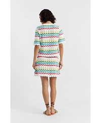 Chinti & Parker Women's Cotton Chevron Stitch T-Shirt