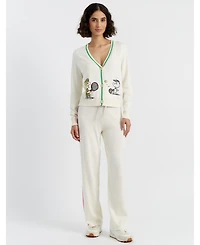 Chinti & Parker Women's Cotton Peanuts Racquet Club Cardigan
