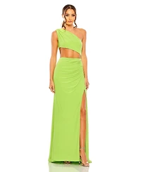Mac Duggal Women's Cut Out One Shoulder Ruched Back Gown