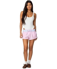 Edikted Womens Evonne Backless Ribbed Bodysuit