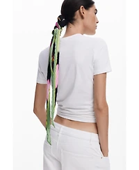 Desigual Women's Pleated floral scarf