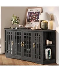 Corner Tv Stand for TVs up to 60 Inch with Power Outlet