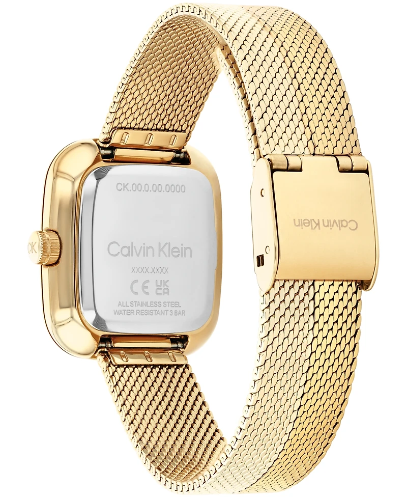 Calvin Klein Women's Adore Gold Tone Stainless Steel Mesh Bracelet Watch, 30mm