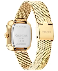 Calvin Klein Women's Adore Gold Tone Stainless Steel Mesh Bracelet Watch, 30mm