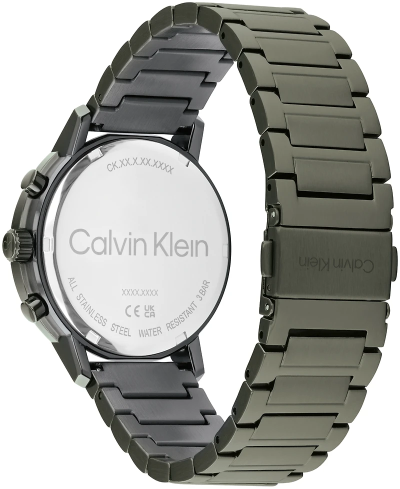 Calvin Klein Men's Gauge Ionic Plated Barley Green Steel Bracelet Watch, 41mm