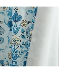 Hlc.me Clara Floral Damask Patterned Window Back Tab Rod Pocket Curtains Bedroom