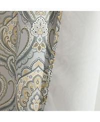 Hlc.me Messina Paisley Damask Patterned Window Back Tab Rod Pocket Curtains Bedroom