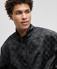 Mode of One Men's Check Jacquard Relaxed-Fit Track Jacket, Macy's Exclusive