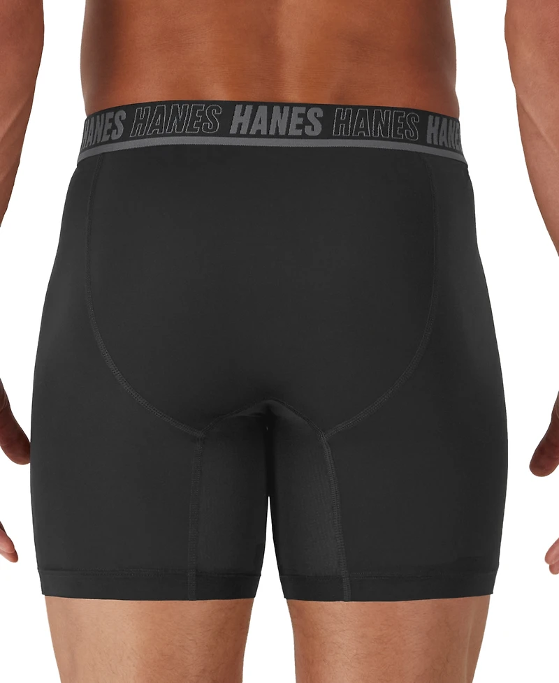 Hanes Men's 4pk. Ultimate Moves Boxer Brief Logo Underwear