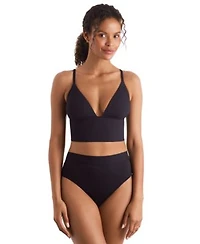 Mimi Flamingo Womens Blake Solid Tankini Top Brooke High Waisted Bikini Bottoms