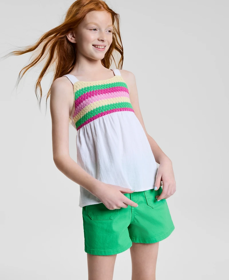 Epic Threads Little & Big Girls Cotton Multi Crochet Swing Tank Top, Exclusively at Macy's