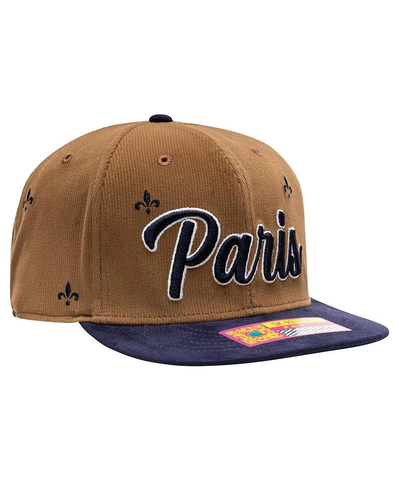 Fan Ink Men's Brown/Navy Paris Saint-Germain Whiskey Adjustable Hat