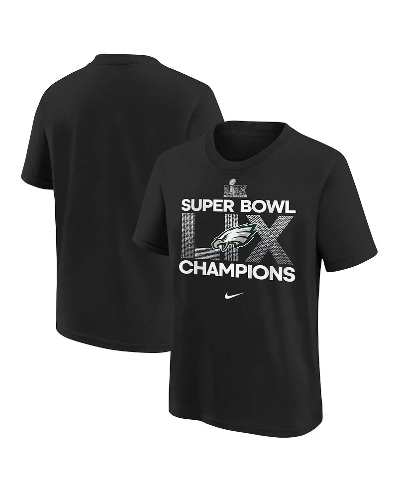 Nike Big Boys and Girls Black Philadelphia Eagles Super Bowl Lix Champions T-Shirt