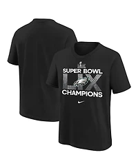 Nike Big Boys and Girls Black Philadelphia Eagles Super Bowl Lix Champions T-Shirt