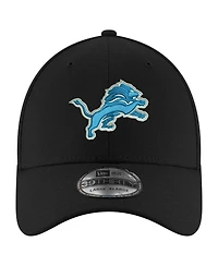 New Era Men's Black Detroit Lions Replica 39THIRTY Flex Hat