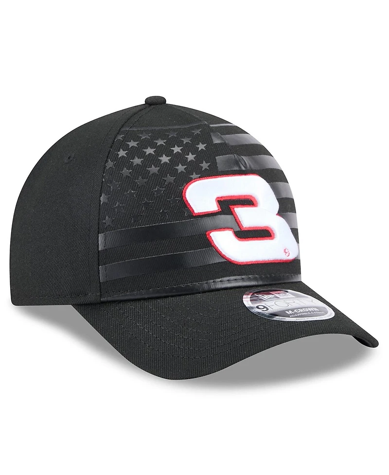 New Era Men's Black Austin Dillon American Flag 9FORTY M-Crown A-Frame Adjustable Hat