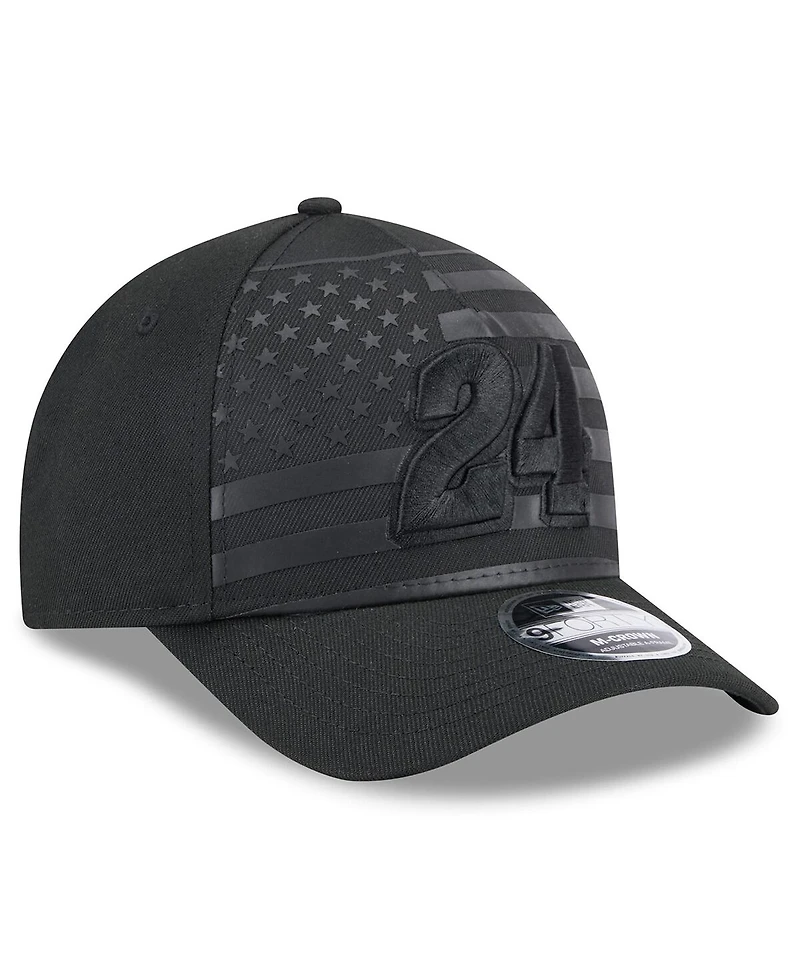 New Era Men's Black William Byron American Flag 9FORTY M-Crown A-Frame Adjustable Hat