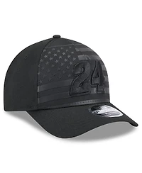 New Era Men's Black William Byron American Flag 9FORTY M-Crown A-Frame Adjustable Hat
