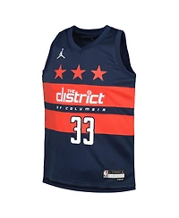 Jordan Big Boys and Girls Kyle Kuzma Navy Washington Wizards Swingman Jersey - Statement Edition