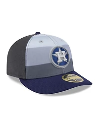 New Era Men's Gray/Navy Houston Astros 2025 Batting Practice Low Profile 59FIFTY Fitted Hat