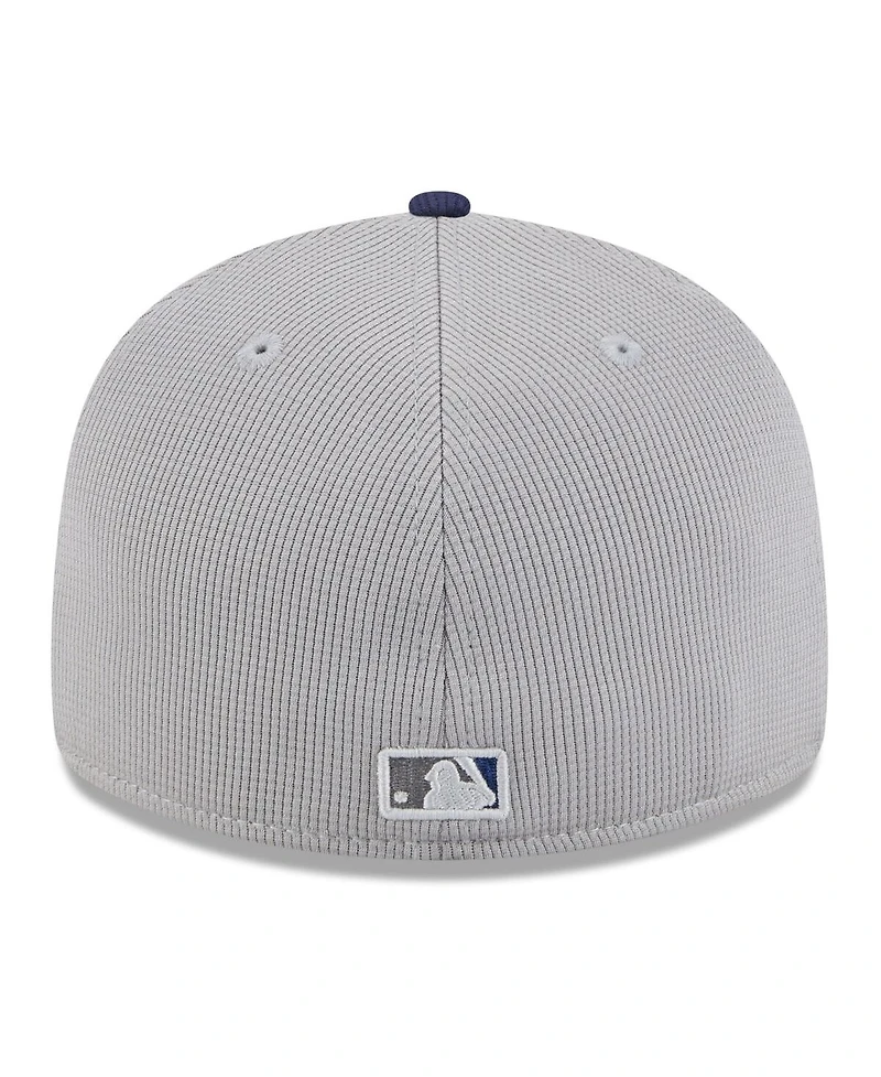 New Era Men's Gray/Navy Tampa Bay Rays 2025 Batting Practice Low Profile 59FIFTY Fitted Hat