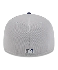 New Era Men's Gray/Navy Tampa Bay Rays 2025 Batting Practice Low Profile 59FIFTY Fitted Hat