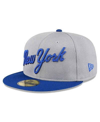 New Era Men's Gray/Royal New York Mets 2025 Batting Practice 59FIFTY Fitted Hat