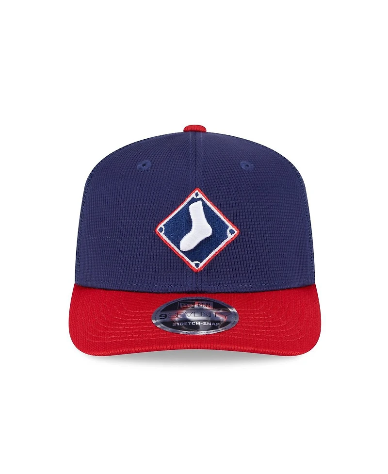 New Era Men's Navy/Red Chicago White Sox 2025 Batting Practice 9SEVENTY Stretch-Snap Trucker Hat