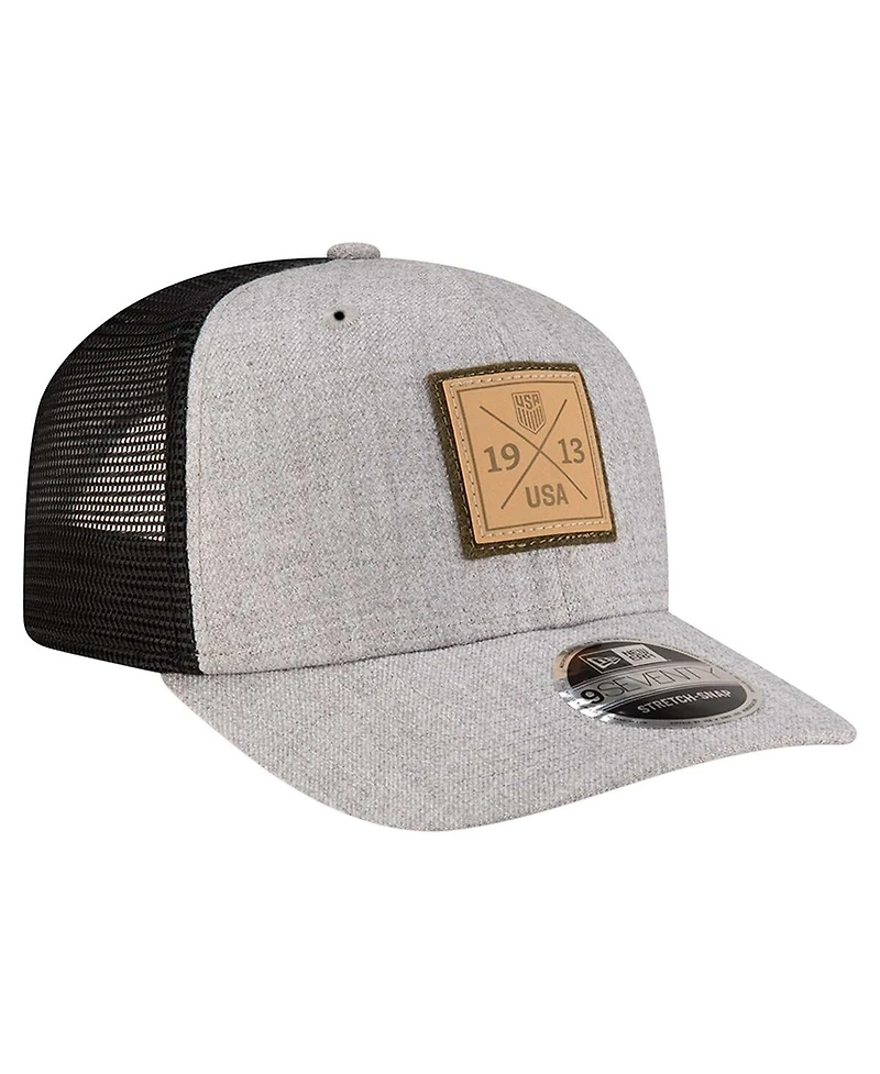 New Era Men's Heather Gray Usmnt 9SEVENTY Coolera Stretch-Snap Adjustable Hat