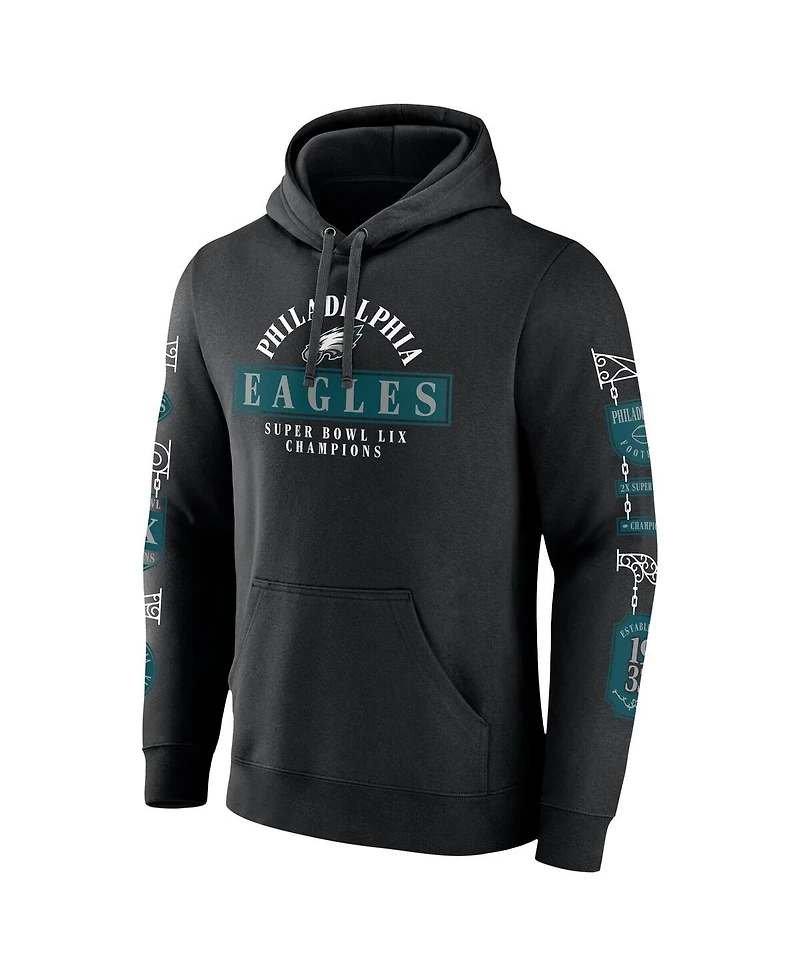 Fanatics Men's Black Philadelphia Eagles Super Bowl Lix Champions Big Tall Pullover Hoodie