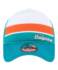 New Era Big Boys and Girls Aqua Miami Dolphins Sport Night Color Block 9FORTY A-Frame Trucker Adjustable Hat