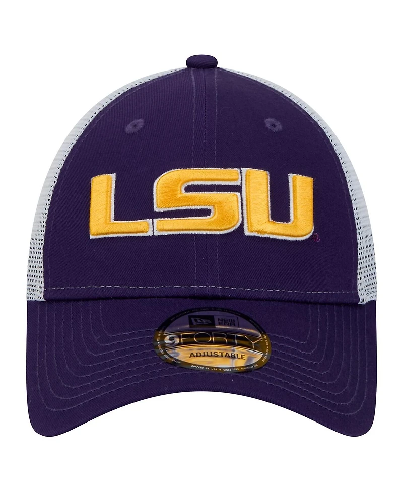 New Era Men's Purple Lsu Tigers Trucker 9FORTY Adjustable Hat