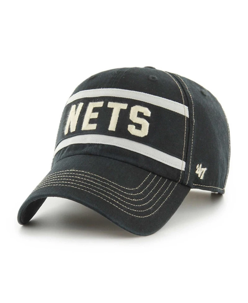 '47 Brand Men's Black Brooklyn Nets Quick Snap Clean Up Adjustable Hat