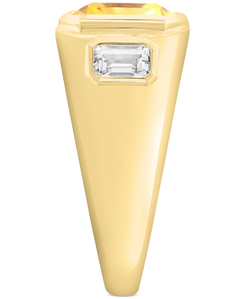Effy Citrine (5-1/2 ct. t.w.) & White Topaz (2-1/3 ct. t.w.) Statement Ring in 14k Gold-Plated Sterling Silver