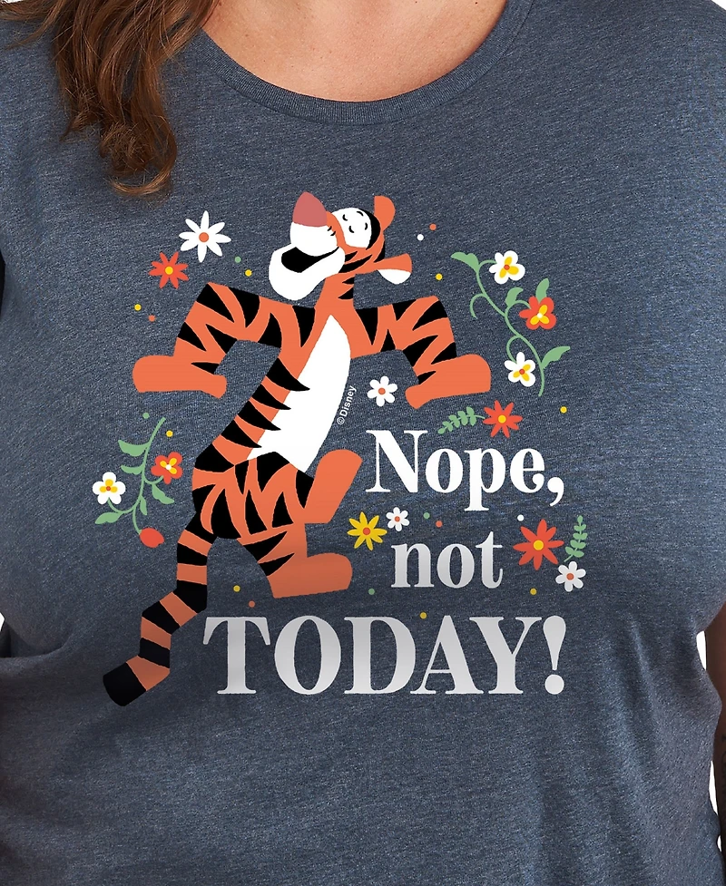 Hybrid Apparel Trendy Plus Winnie The Pooh Nope Not Today Graphic Crew Neck T-Shirt